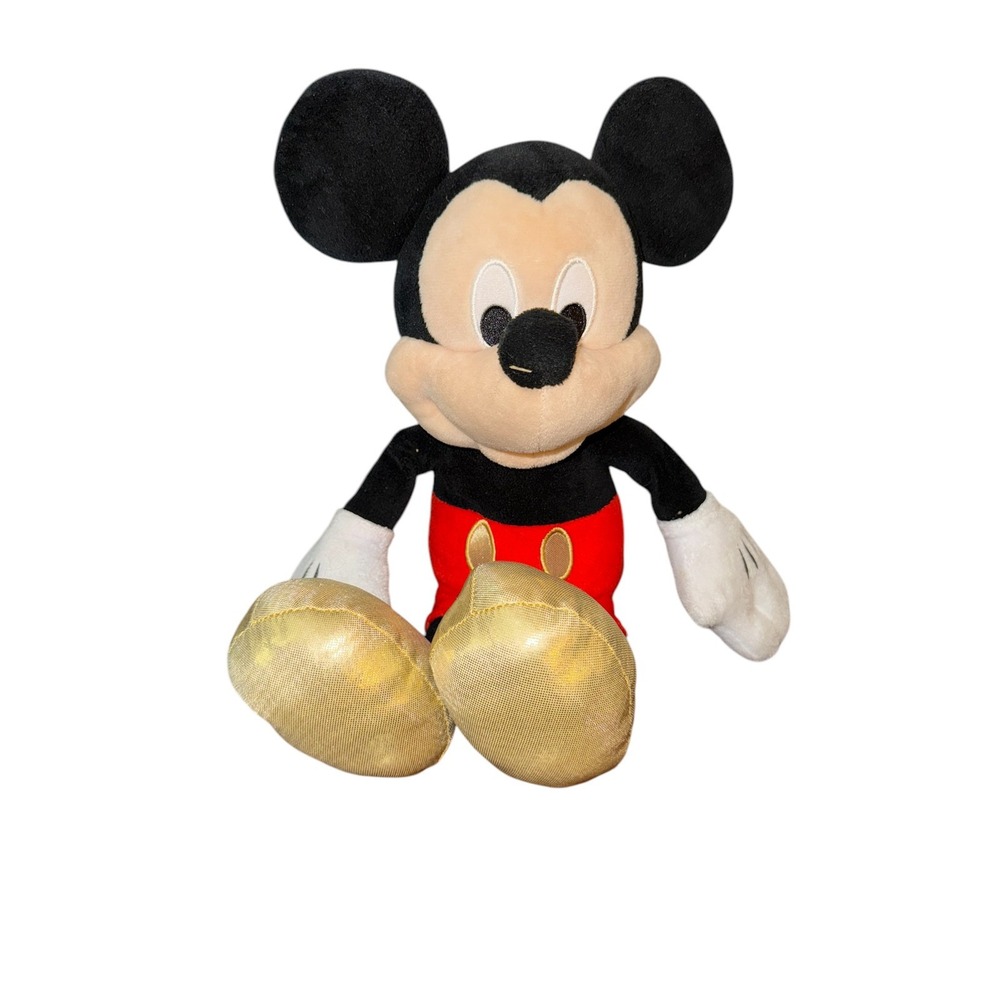 Disney Just Play - 10" Mickey Mouse Plush Toy Stuffed Animal Shiny Gold Feet